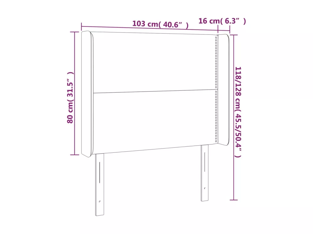 Kauf Unique LED Kopfteil Dunkelgrau 103x16x118/128 cm Stoff Fabrik Onlineshop