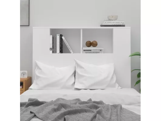 Kauf Unique Kopfteil mit Ablagen Weiß 100x18,5x104,5 cm Fabrikpreis