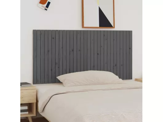 Kauf Unique Wand-Kopfteil Grau 185x3x90 cm Massivholz Kiefer