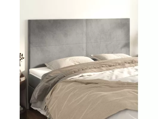 Kauf Unique Kopfteile 4 Stk. Hellgrau 100x5x78/88 cm Samt