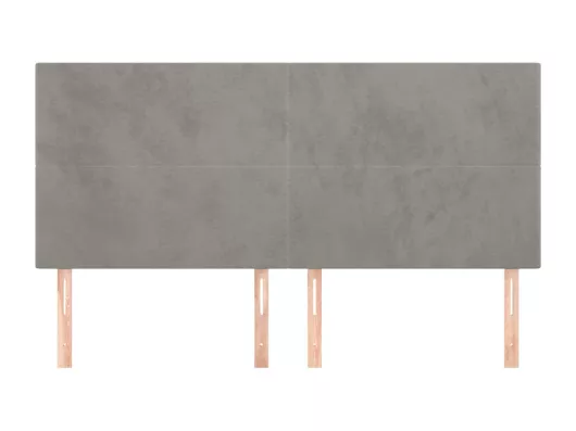 Kauf Unique Kopfteile 4 Stk. Hellgrau 100x5x78/88 cm Samt Günstig kaufen