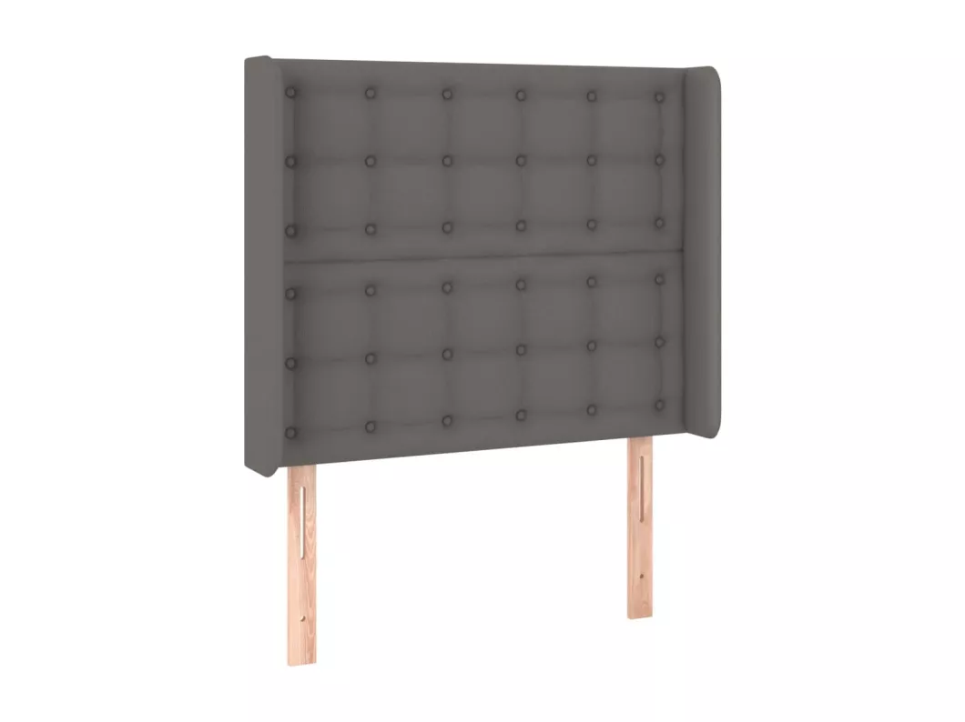 Kauf Unique LED Kopfteil Grau 93x16x118/128 cm Kunstleder Versandkostenfrei