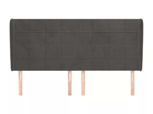 Kauf Unique Kopfteil mit Ohren Dunkelgrau 183x23x118/128 cm Samt Begrenztes Angebot
