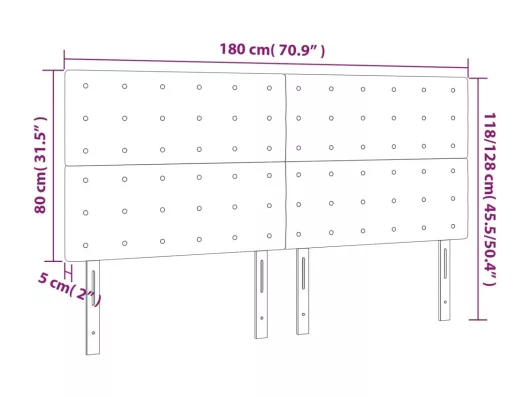 Kauf Unique LED Kopfteil Weiß 180x5x118/128 cm Kunstleder Online Shopping
