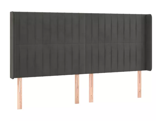 Kauf Unique LED Kopfteil Dunkelgrau 203x16x118/128 cm Samt Exklusivangebot