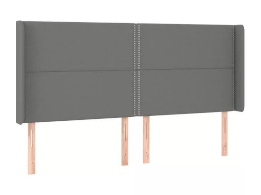 Kauf Unique LED Kopfteil Dunkelgrau 183x16x118/128 cm Stoff Preisnachlass