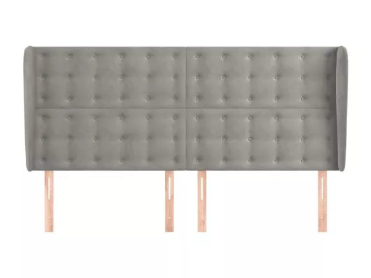 Kauf Unique Kopfteil mit Ohren Hellgrau 183x23x118/128 cm Samt Osterangebot