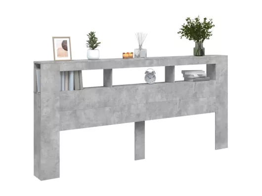 Kauf Unique LED-Kopfteil Betongrau 220x18,5x103,5 cm Holzwerkstoff Muttertagsangebot