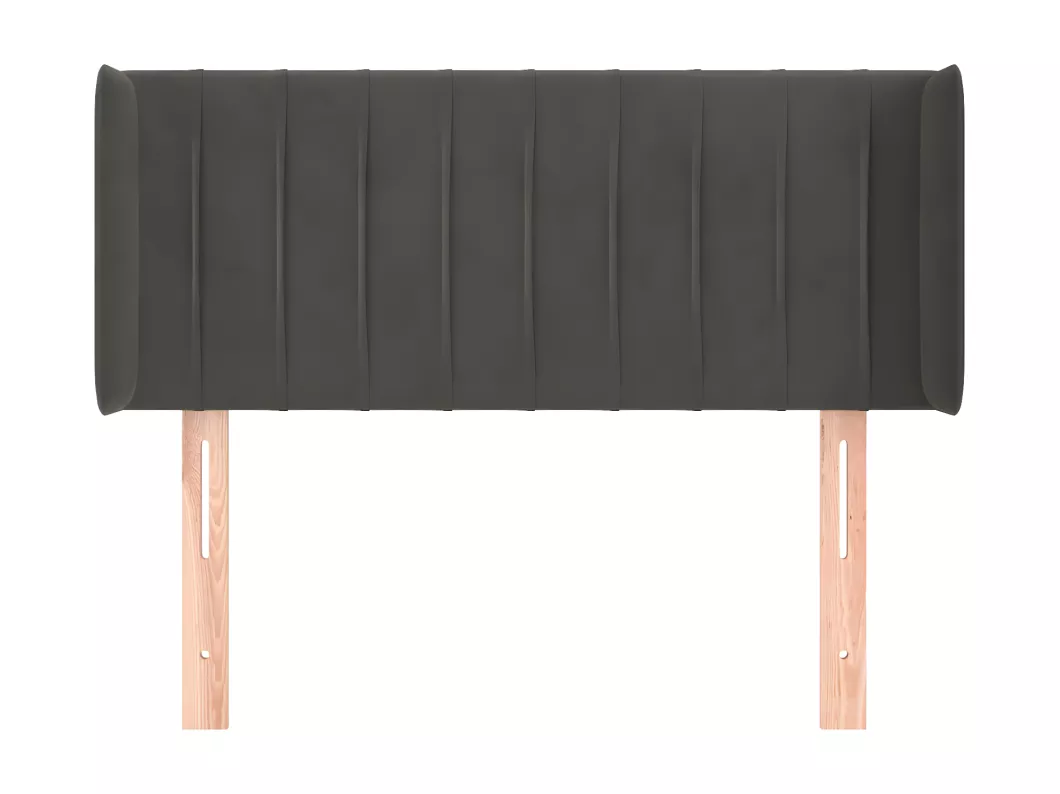 Kauf Unique Kopfteil mit Ohren Dunkelgrau 93x16x78/88 cm Samt Top Angebot