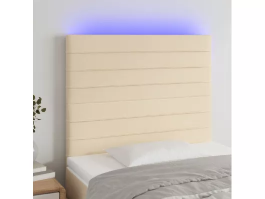 Kauf Unique LED Kopfteil Creme 100x5x118/128 cm Stoff
