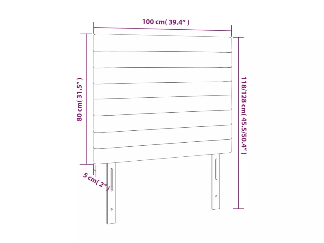 Kauf Unique LED Kopfteil Creme 100x5x118/128 cm Stoff Zeitlich begrenztes Angebot