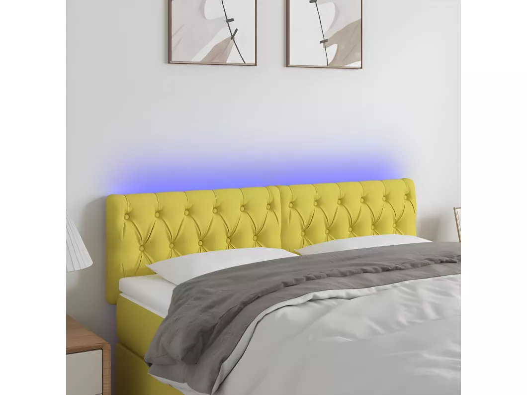 Kauf Unique LED Kopfteil Grün 144x7x78/88 cm Stoff