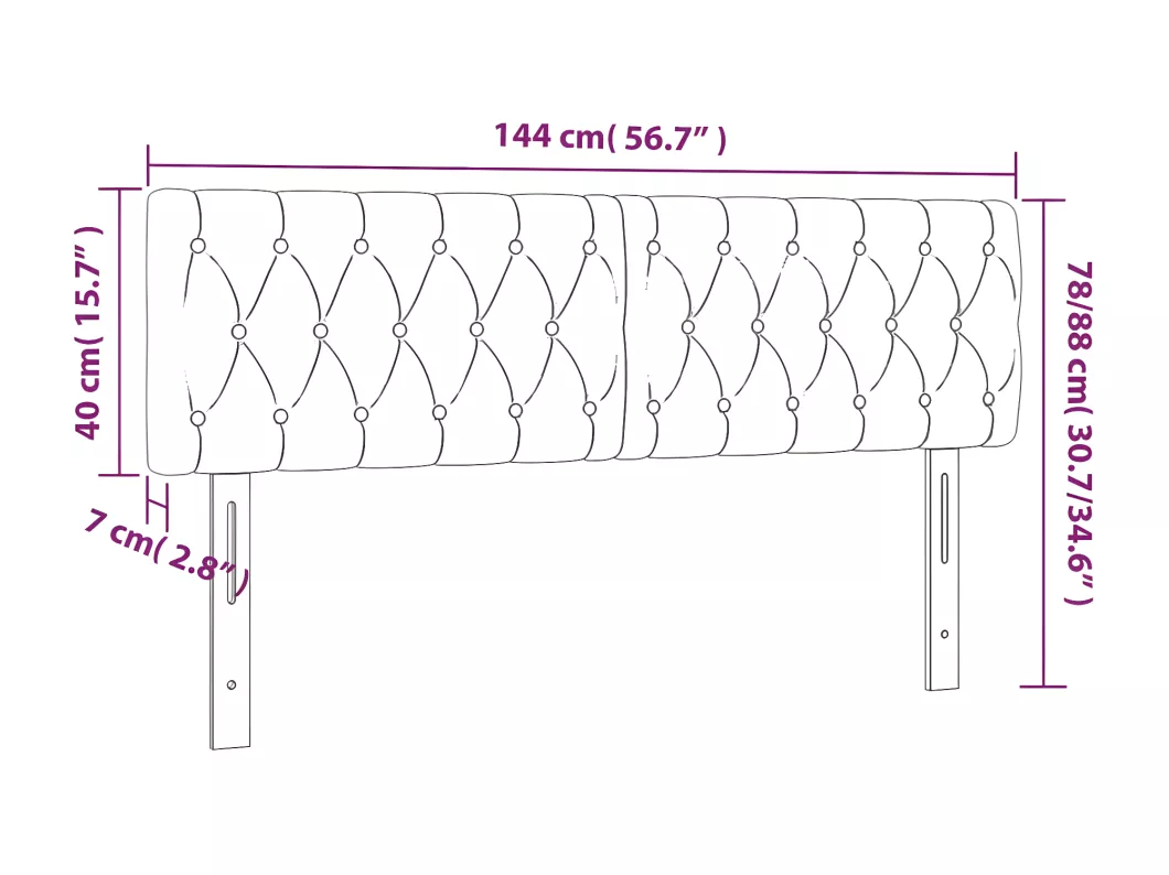 Kauf Unique LED Kopfteil Grün 144x7x78/88 cm Stoff Exklusive Angebote
