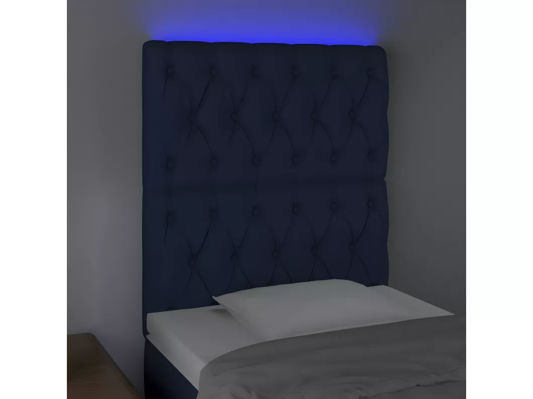 Kauf Unique LED Kopfteil Blau 80x7x118/128 cm Stoff Neuheiten