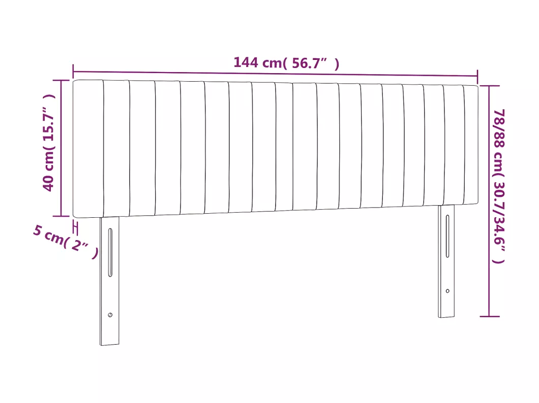 Kauf Unique LED Kopfteil Dunkelbraun 144x5x78/88 cm Stoff Bestseller