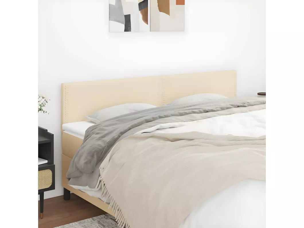 Kauf Unique Kopfteile 2 Stk. Creme 80x5x78/88 cm Stoff Sonderangebote