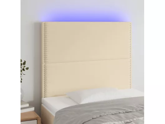Kauf Unique LED Kopfteil Creme 100x5x118/128 cm Stoff Riesige Ersparnisse