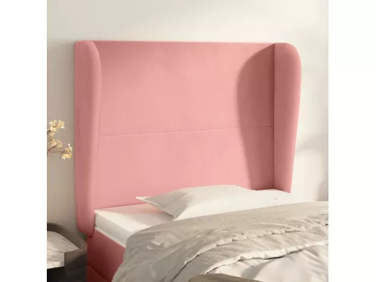 Kauf Unique Kopfteil mit Ohren Rosa 83x23x118/128 cm Samt Tiefpreis