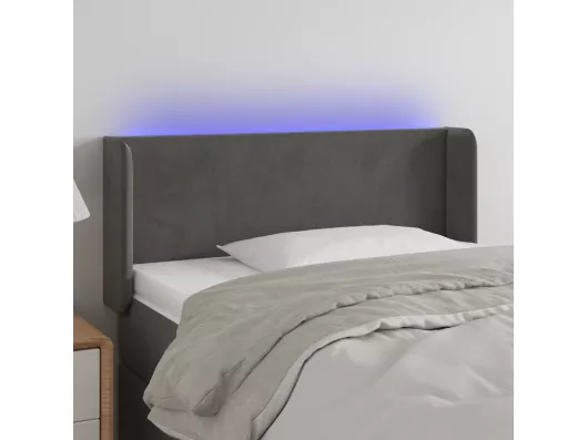 Kauf Unique LED Kopfteil Dunkelgrau 93x16x78/88 cm Samt Super Sparpreis