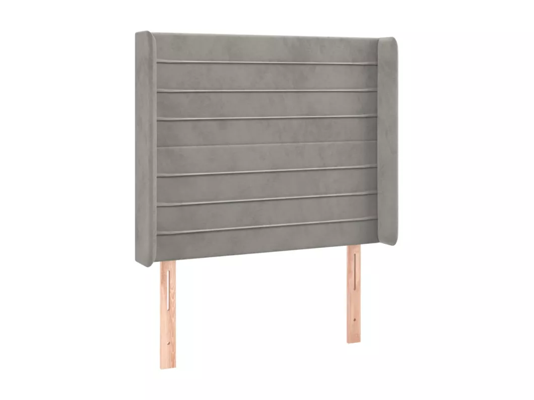 Kauf Unique LED Kopfteil Hellgrau 83x16x118/128 cm Samt Wochenangebot