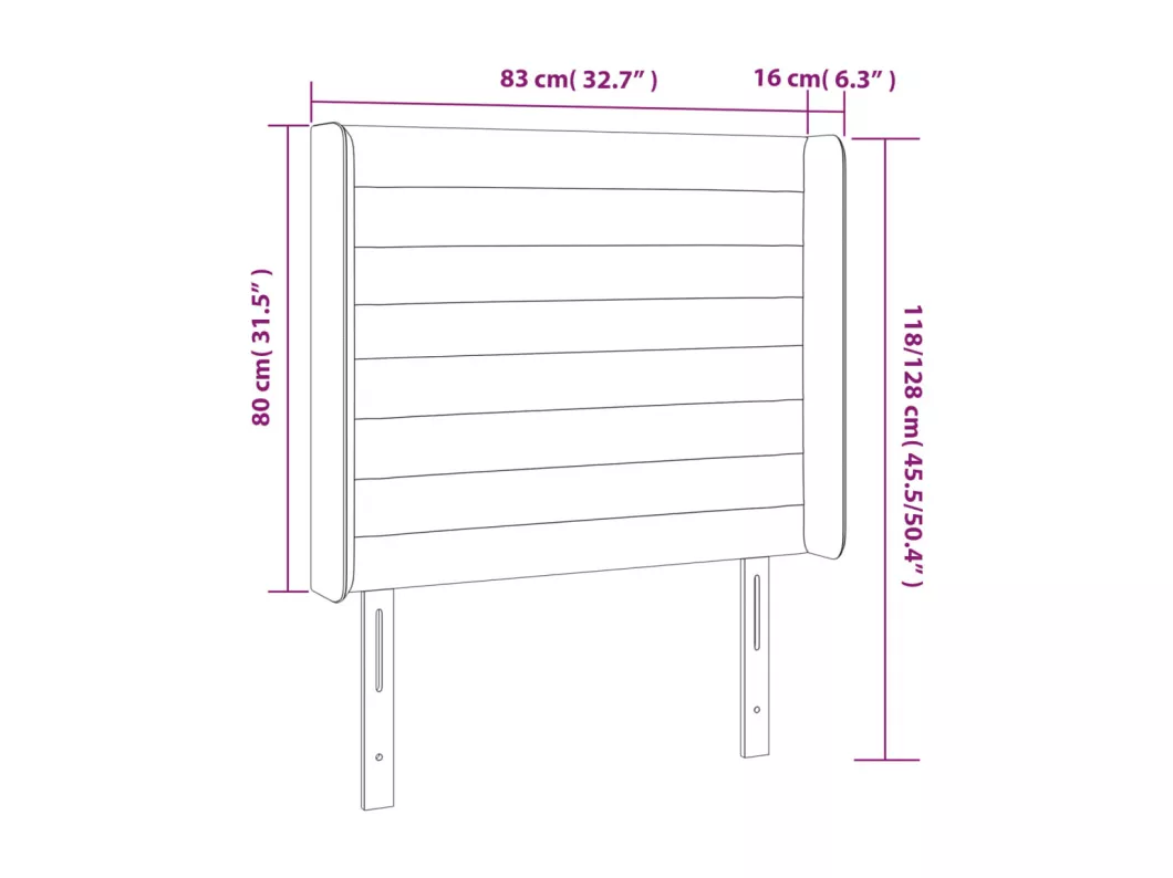 Kauf Unique LED Kopfteil Hellgrau 83x16x118/128 cm Samt Wochenangebot