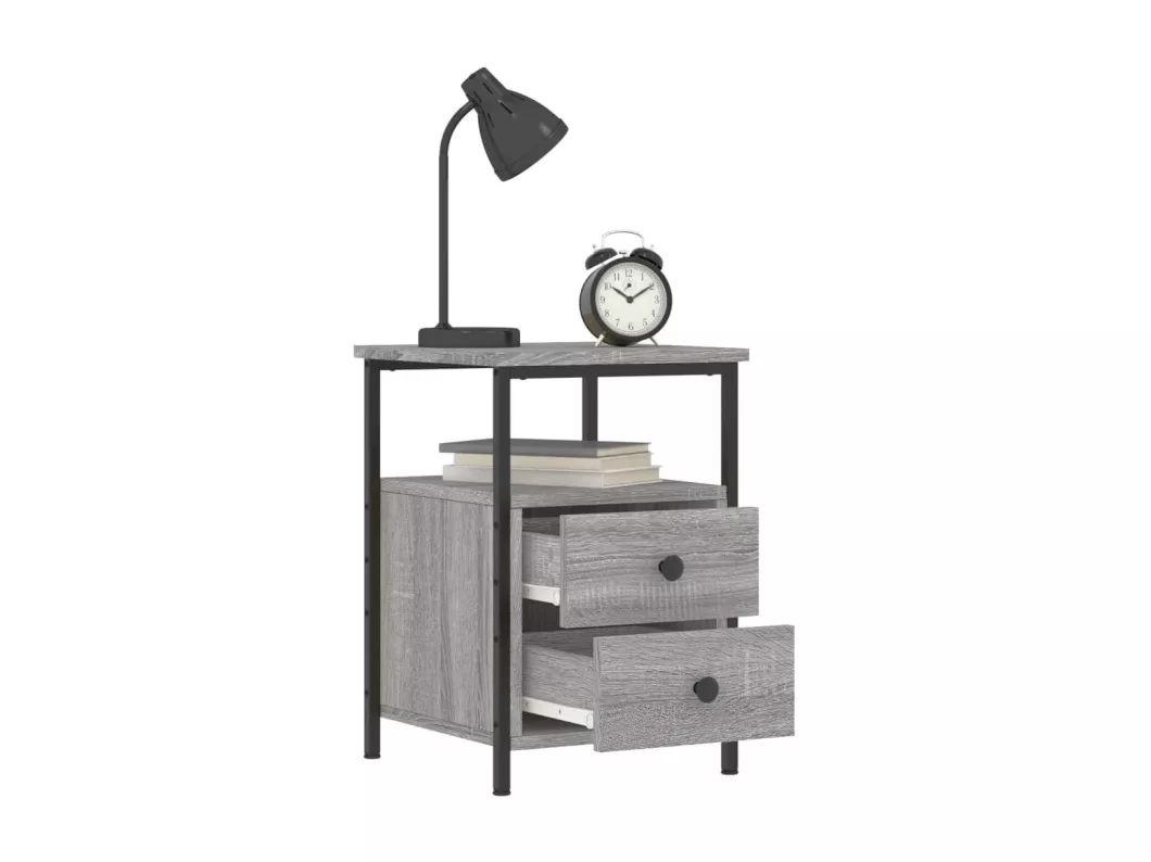 Kauf Unique Nachttisch Grau Sonoma-Eiche 34x35,5x50 cm Holzwerkstoff Kostenlose Rückgabe