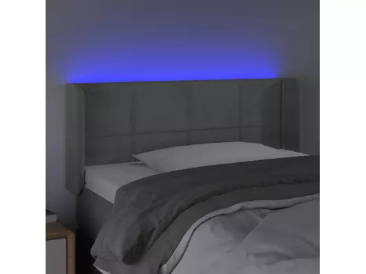 Kauf Unique LED Kopfteil Hellgrau 103x16x78/88 cm Samt Begrenzte Freigabe