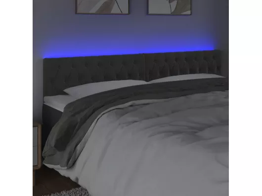 Kauf Unique LED Kopfteil Dunkelgrau 200x7x78/88 cm Samt Vierteljährliche Förderung