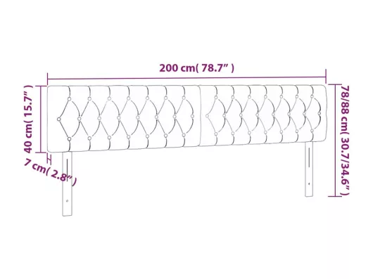 Kauf Unique LED Kopfteil Dunkelgrau 200x7x78/88 cm Samt Vierteljährliche Förderung