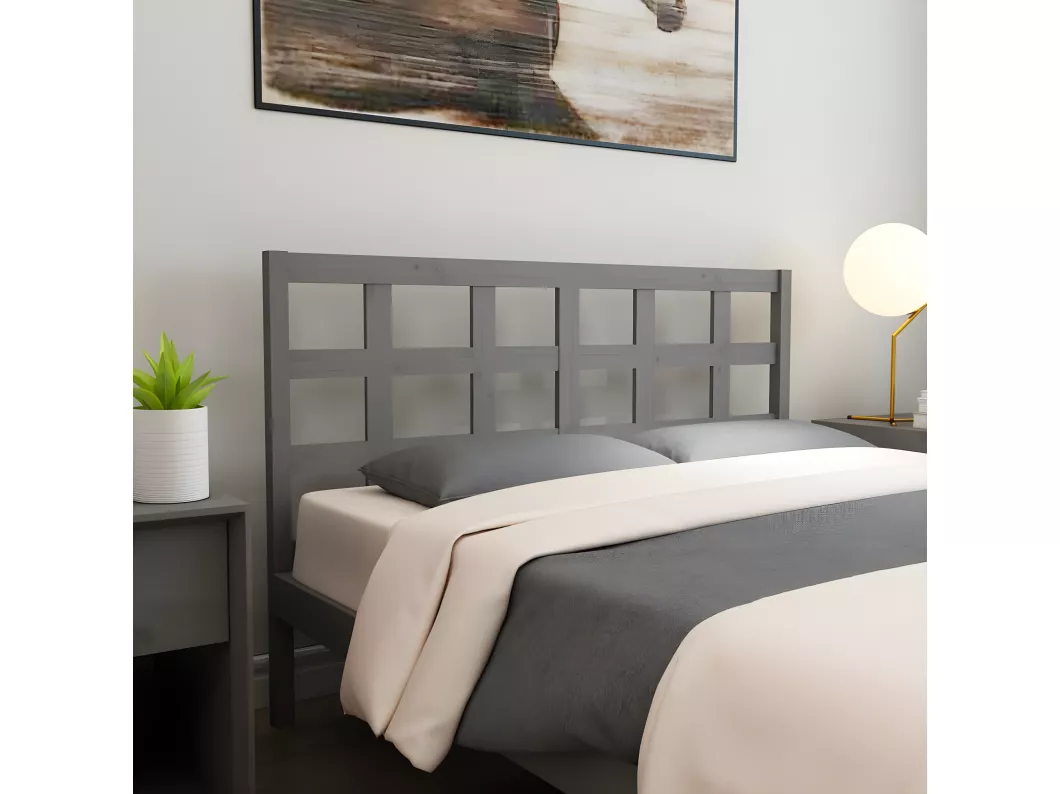 Kauf Unique Kopfteil Grau 145,5x4x100 cm Massivholz Kiefer Bis zu 55% Rabatt