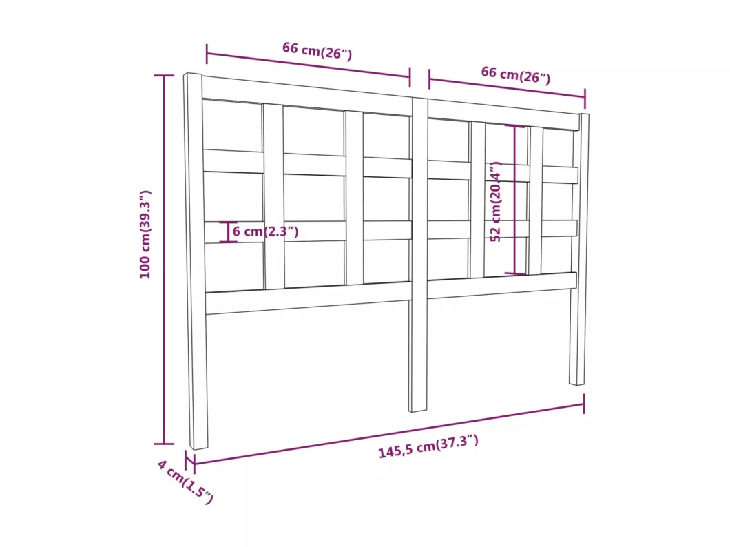 Kauf Unique Kopfteil Grau 145,5x4x100 cm Massivholz Kiefer Bis zu 55% Rabatt