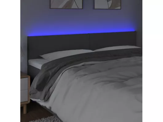 Kauf Unique LED Kopfteil Dunkelgrau 200x5x78/88 cm Stoff Nur noch ein Tag übrig