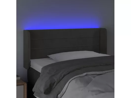 Kauf Unique LED Kopfteil Dunkelgrau 83x16x78/88 cm Samt 50% Rabatt für begrenzte Zeit