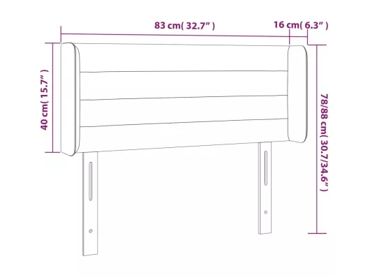 Kauf Unique LED Kopfteil Dunkelgrau 83x16x78/88 cm Samt 50% Rabatt für begrenzte Zeit