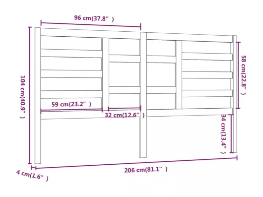 Kauf Unique Bett-Kopfteil Honigbraun 206x4x104 cm Massivholz Kiefer Outlet