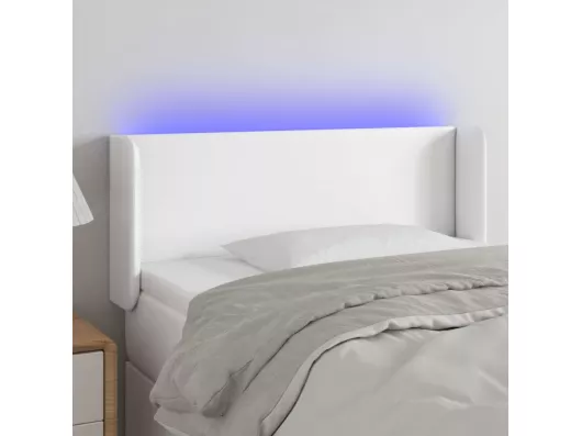 Kauf Unique LED Kopfteil Weiß 93x16x78/88 cm Kunstleder