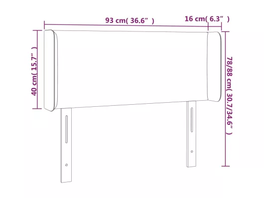 Kauf Unique LED Kopfteil Weiß 93x16x78/88 cm Kunstleder Angebote