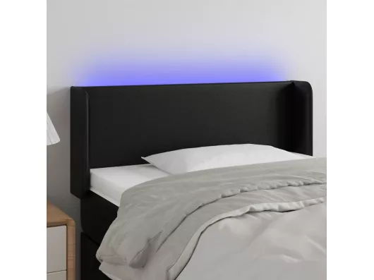 Kauf Unique LED Kopfteil Schwarz 83x16x78/88 cm Kunstleder