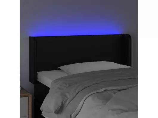 Kauf Unique LED Kopfteil Schwarz 83x16x78/88 cm Kunstleder Meist gekauft