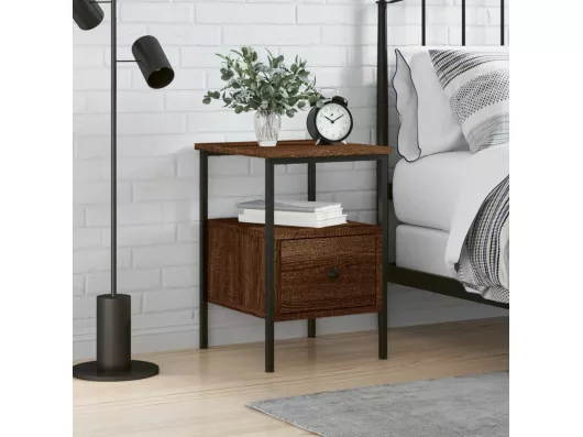Kauf Unique Nachttisch Braun Eichen-Optik 34x36x50 cm Holzwerkstoff
