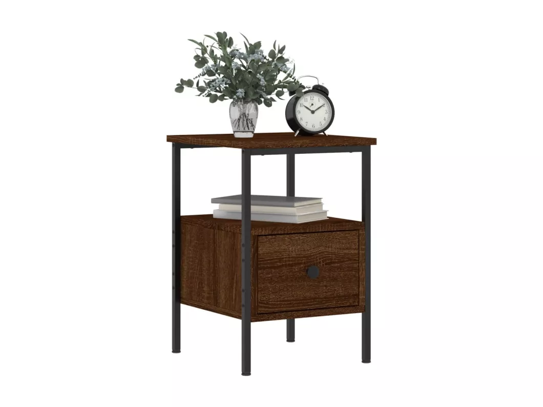 Kauf Unique Nachttisch Braun Eichen-Optik 34x36x50 cm Holzwerkstoff Großer Ausverkauf