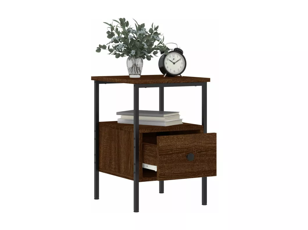 Kauf Unique Nachttisch Braun Eichen-Optik 34x36x50 cm Holzwerkstoff Großer Ausverkauf