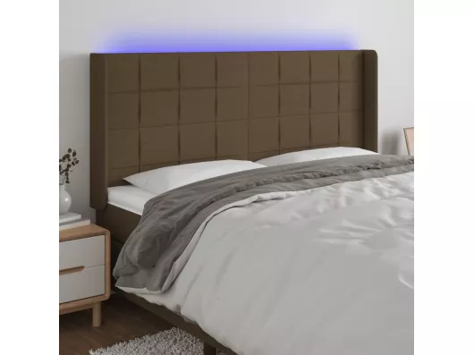 Kauf Unique LED Kopfteil Dunkelbraun 163x16x118/128 cm Stoff Muttertagsangebot