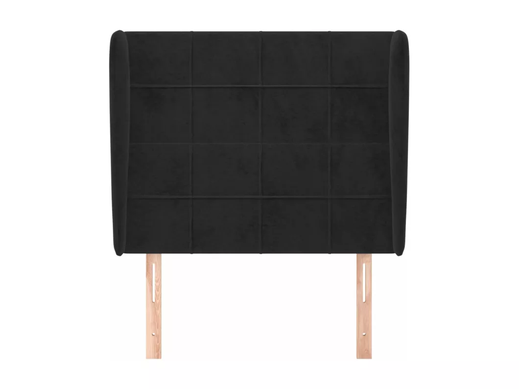 Kauf Unique Kopfteil mit Ohren Schwarz 83x23x118/128 cm Samt Vatertagsangebot