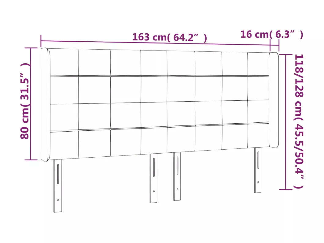 Kauf Unique LED Kopfteil Rosa 163x16x118/128 cm Samt Valentinstagsangebot