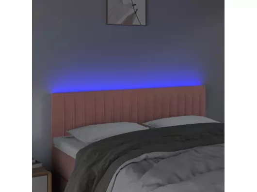 Kauf Unique LED Kopfteil Rosa 144x5x78/88 cm Samt Lagerräumung