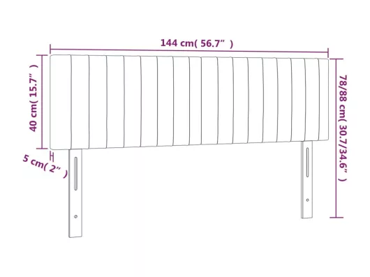 Kauf Unique LED Kopfteil Rosa 144x5x78/88 cm Samt Lagerräumung