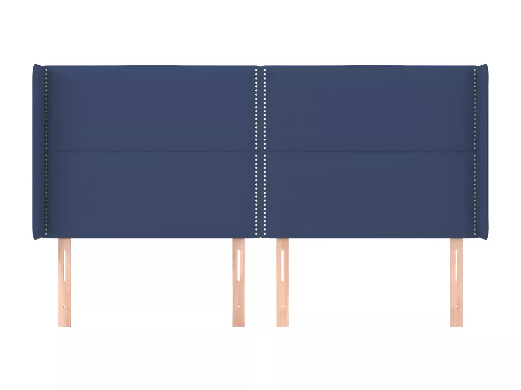 Kauf Unique Kopfteil mit Ohren Blau 203x16x118/128 cm Stoff Top Angebot