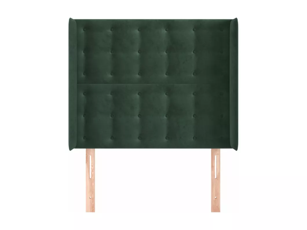 Kauf Unique Kopfteil mit Ohren Dunkelgrün 103x16x118/128 cm Samt Online Outlet