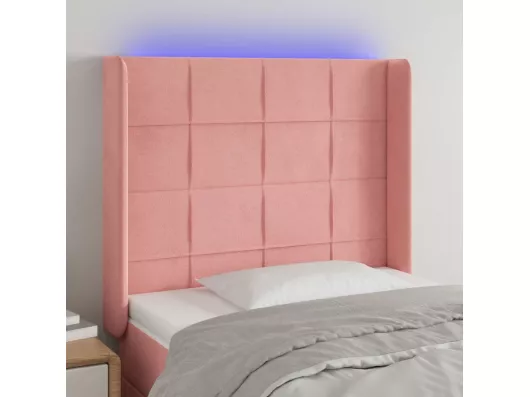 Kauf Unique LED Kopfteil Rosa 103x16x118/128 cm Samt Blitzangebot